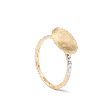 Siviglia ring with horizontal oval element and diamonds