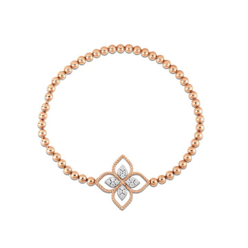 Princess Flower flexible bracelet with diamonds