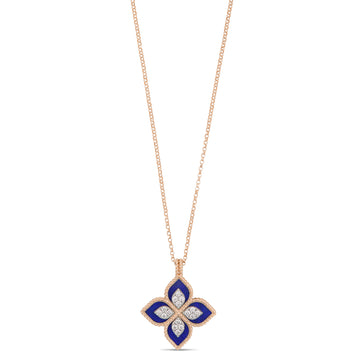 Princess Flower necklace with diamonds and lapis