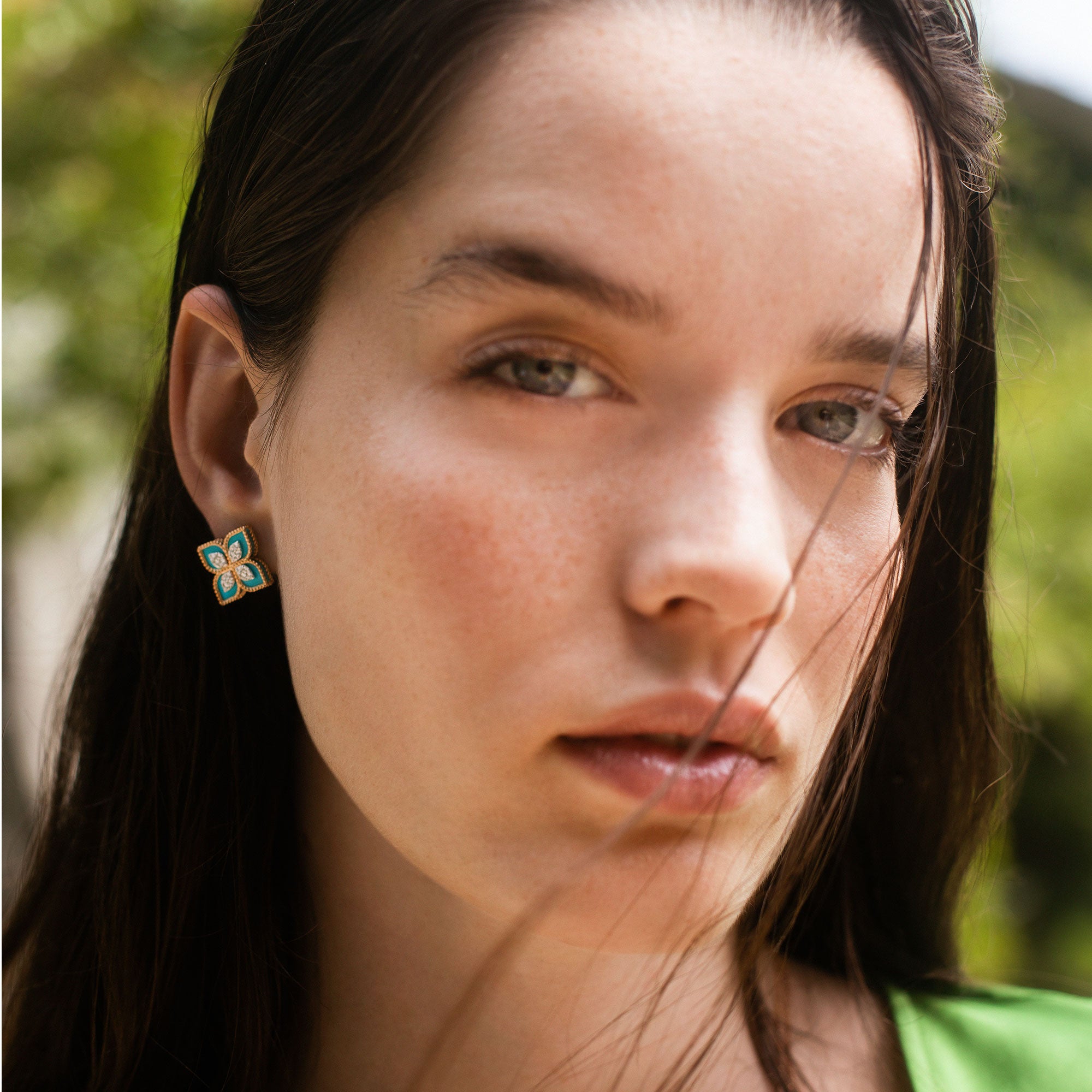 Earrings with diamonds and turquoise by Roberto Coin | Howards