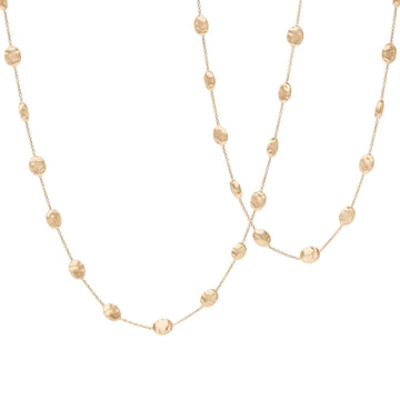 Siviglia long necklace with yellow gold oval elements