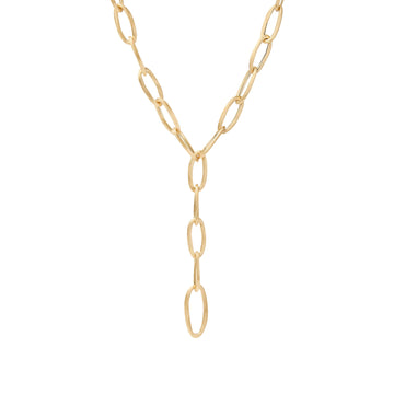 Jaipur 18kt yellow gold lariat oval link necklace