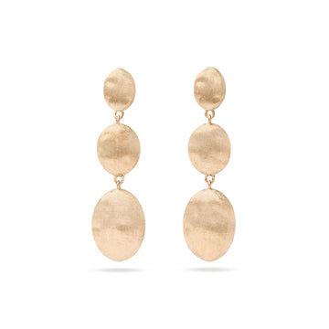 Siviglia gold triple earrings with oval elements