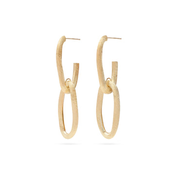 Jaipur 18kt yellow gold oval link drop earrings