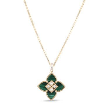 Venetian Princess necklace with diamonds and malachite