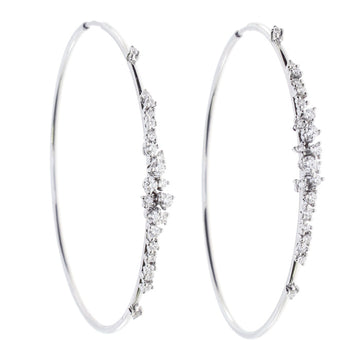 Mimosa earrings with diamonds. Large version