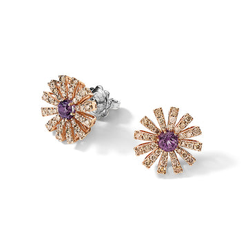 Margherita brown diamonds and amethyst earrings