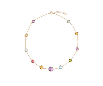Necklace with multicolored gemstones