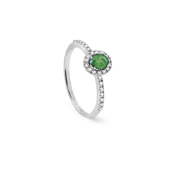 Dora ring with emerald and diamonds