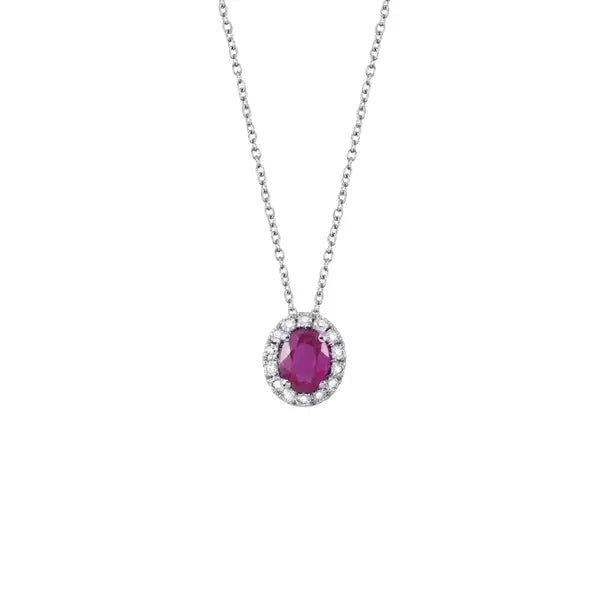 Dora necklace with ruby and diamonds