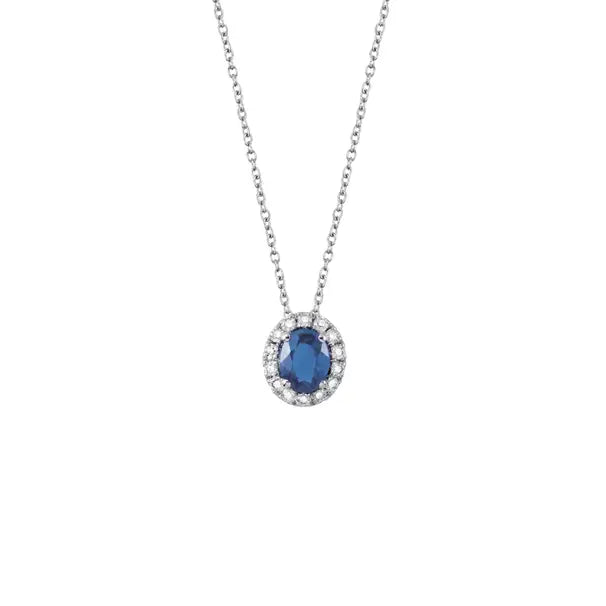 Dora necklace with sapphire and diamonds