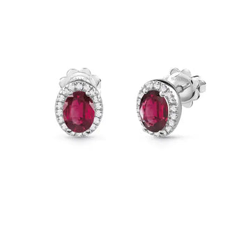 Dora earrings with diamonds and ruby