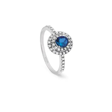 Dora ring with sapphire and diamonds