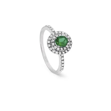 Dora ring with diamonds and emerald