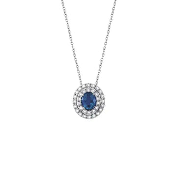 Dora necklace with sapphire and diamonds