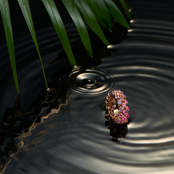 Serafino Consoli multisize ring in rose gold and pink sapphires