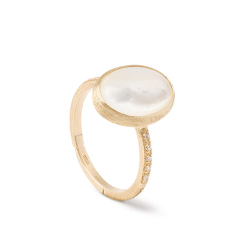 Siviglia yellow gold mother-of-pearl and diamond ring