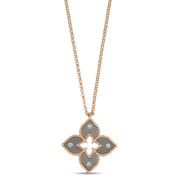 Venetian Princess necklace with grey titanium and diamonds