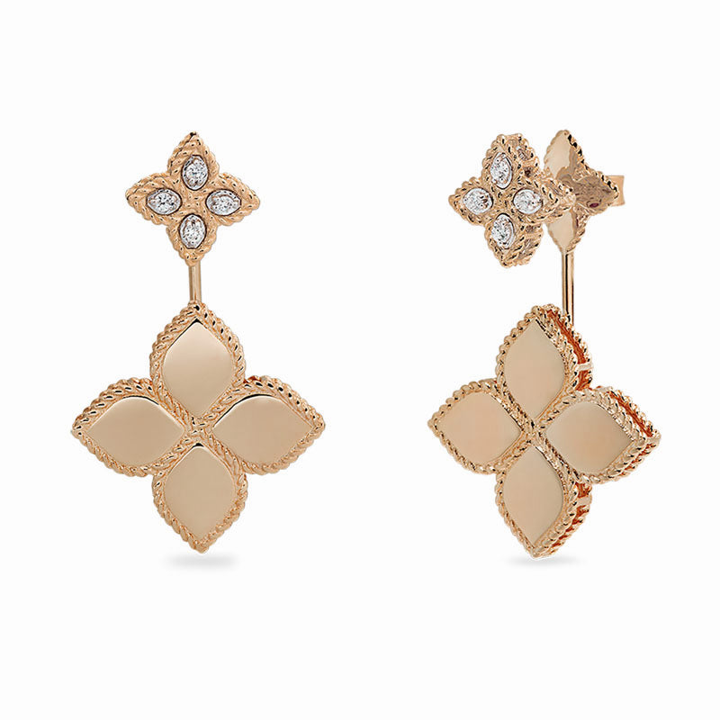 Princess Flower earrings with diamonds