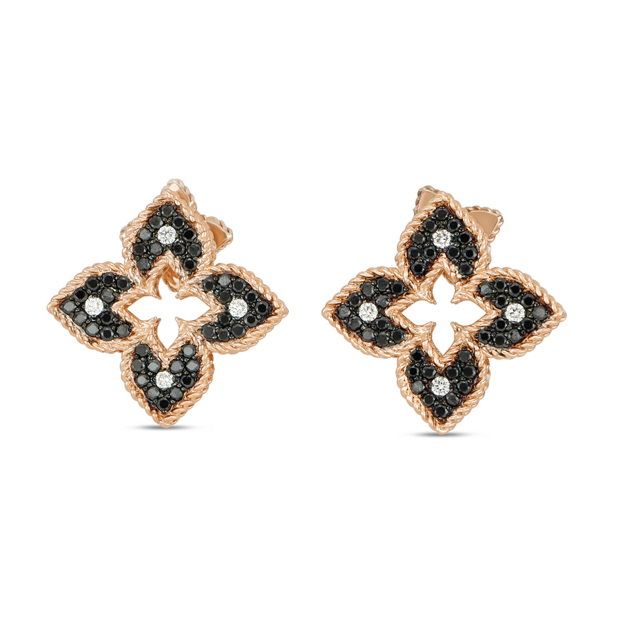 Venetian Princess earrings with black and white diamonds