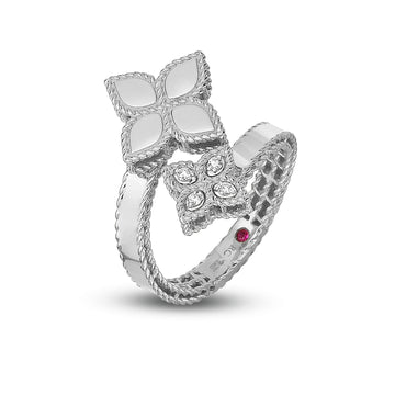 Princess Flower ring with diamonds
