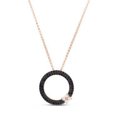 Love in Verona necklace with black and white diamonds