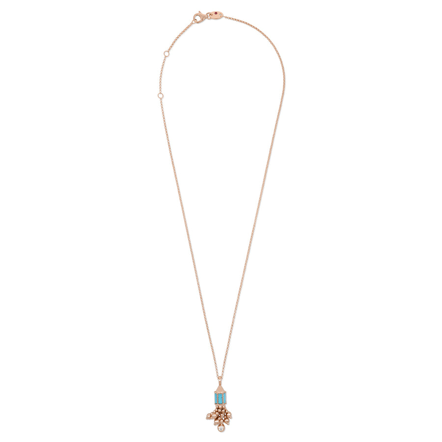 Necklace with turquoise and diamonds
