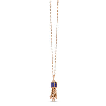Necklace with lapis lazuli and diamonds