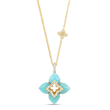 Venetian Princess necklace with amazonite and diamonds