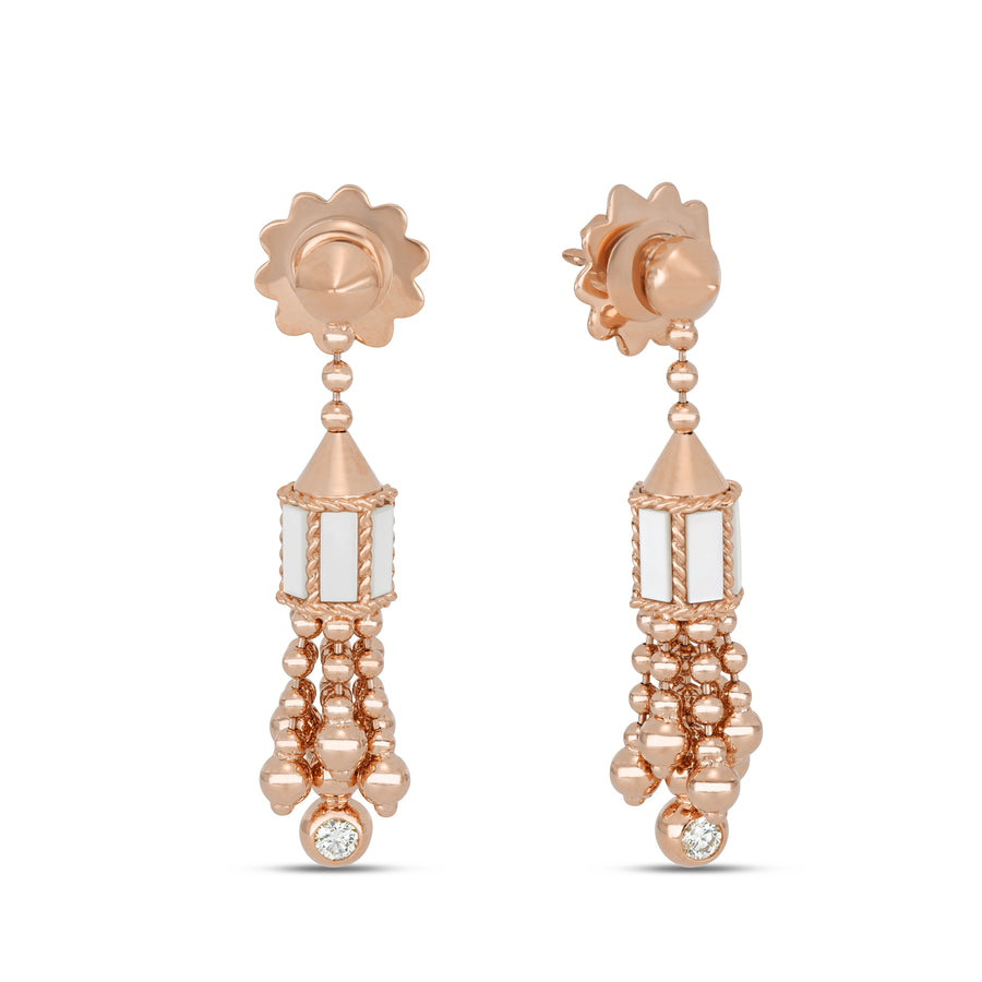 Earrings with mother of pears and diamonds