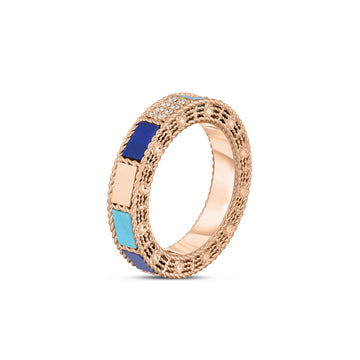 Ring with lapis, turquoise and diamonds