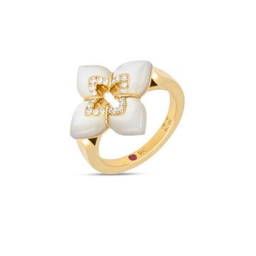 Venetian Princess ring with mother of pearl and diamonds