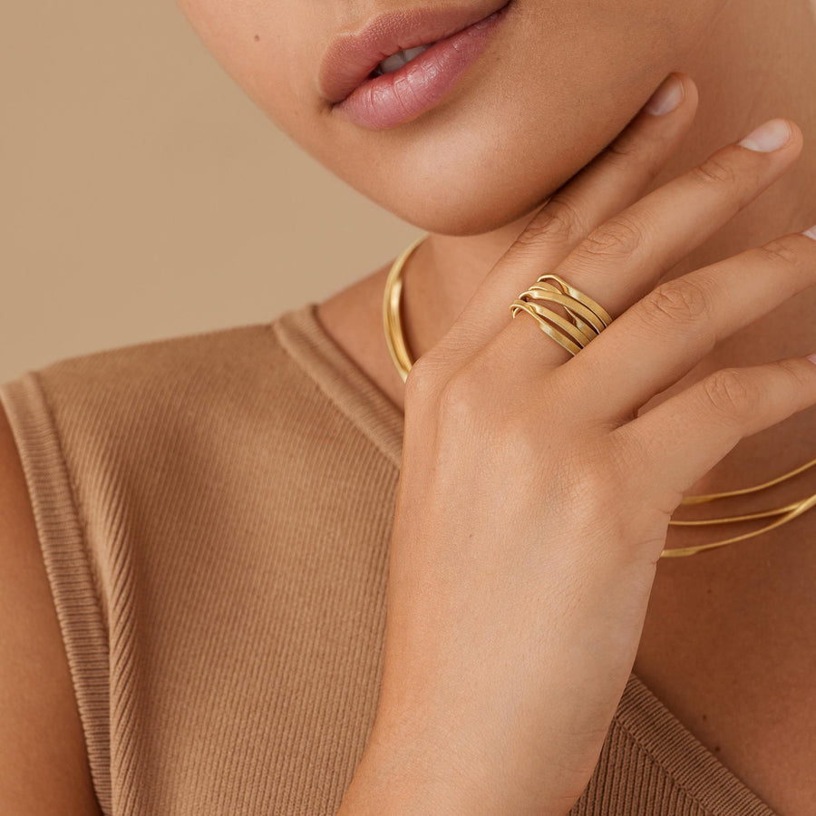 Marrakech 18kt yellow gold five-strand coil ring