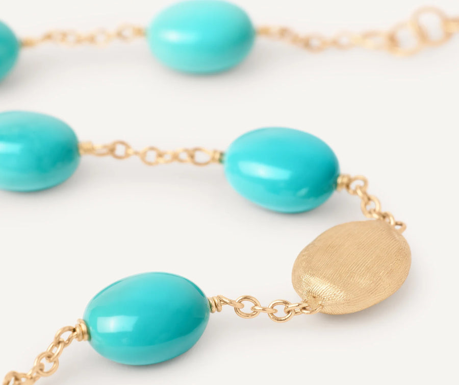 Siviglia yellow gold turquoise and gold bracelet