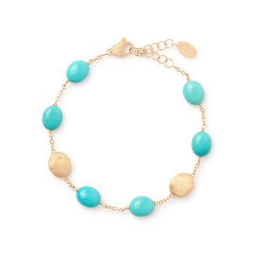 Siviglia yellow gold turquoise and gold bracelet