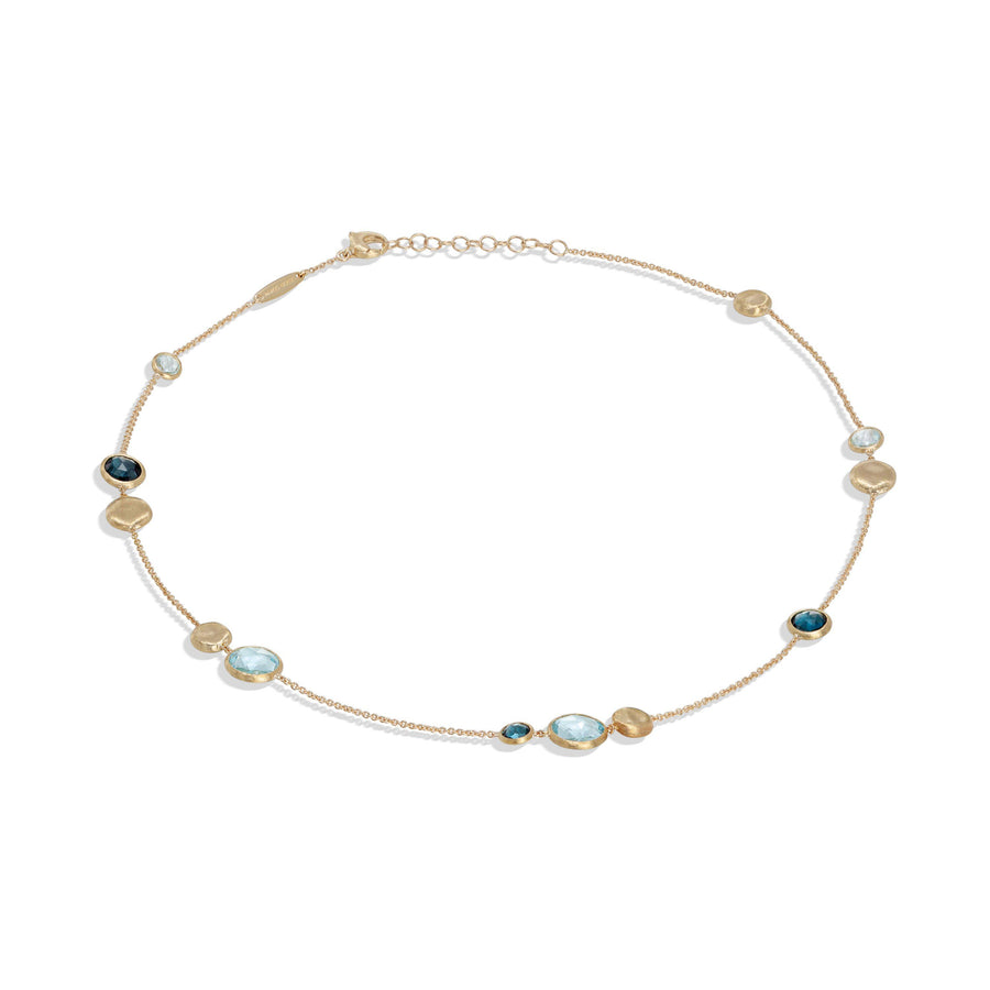18kt yellow gold mixed topaz necklace
