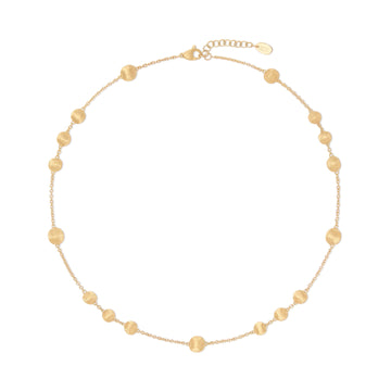 Africa 18K Yellow Gold Irregular Bead Necklace