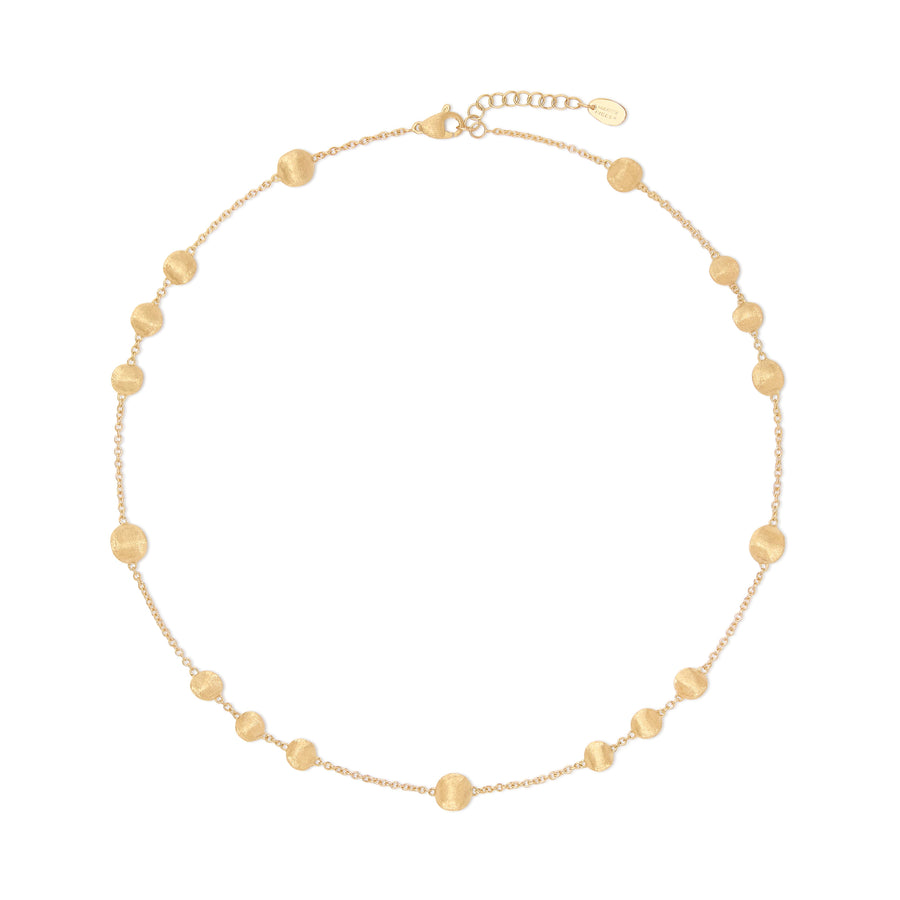 Africa 18K Yellow Gold Irregular Bead Necklace