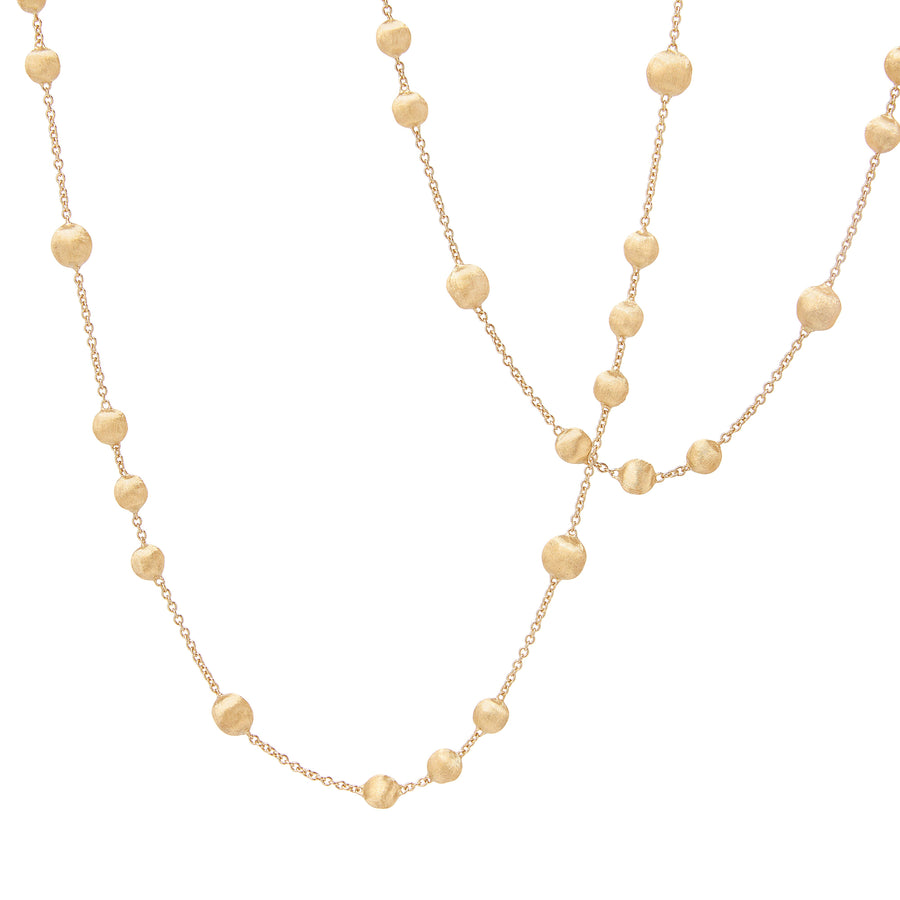 Africa 18K Yellow Gold Bead Long Necklace