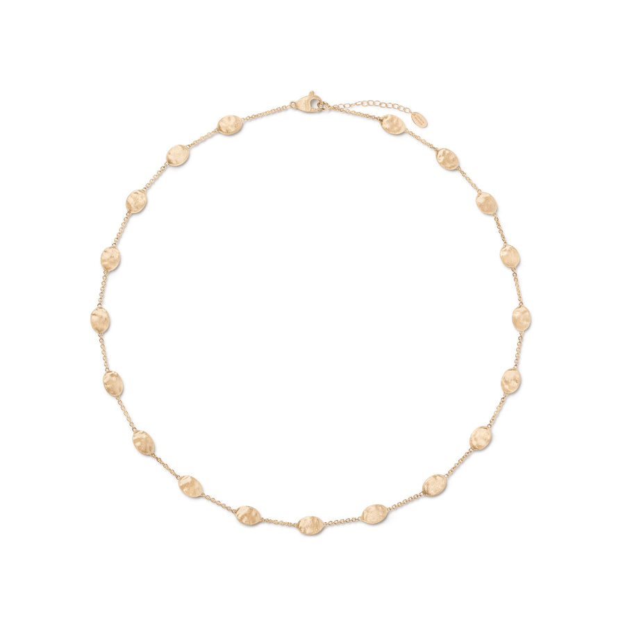 Gold necklace with mini oval elements