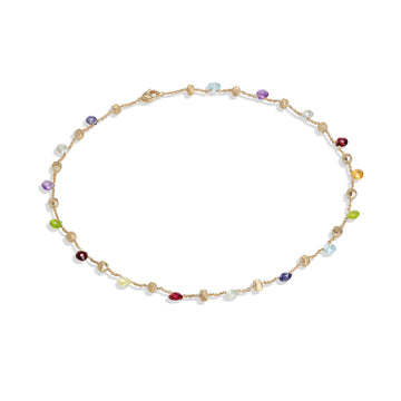 Necklace with multicolored gemstones