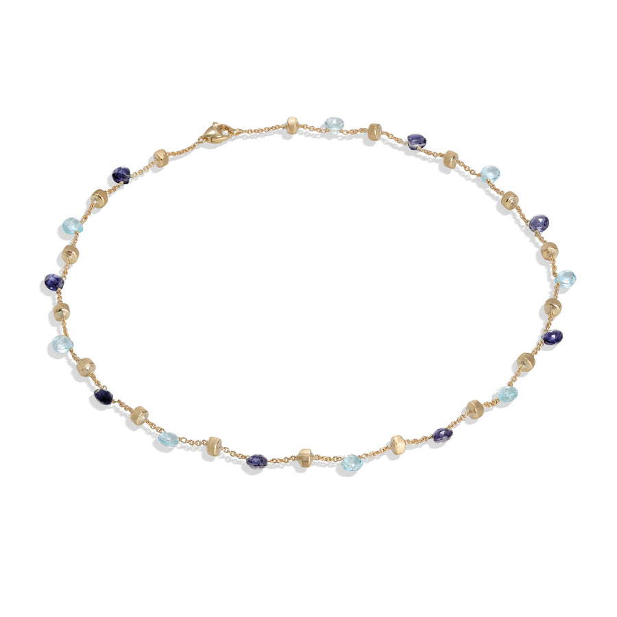 Multicoloured gemstone necklace