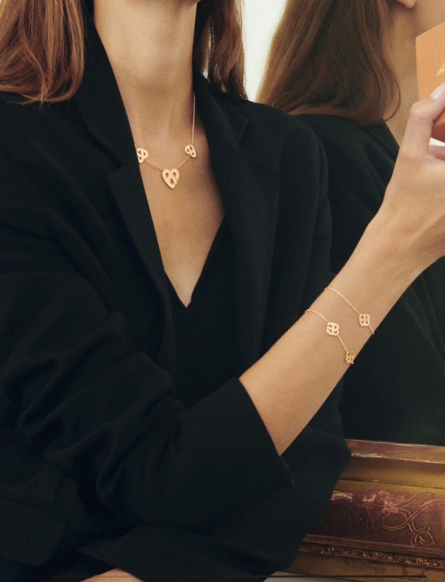 Coeur Entrelacé bracelet in white gold