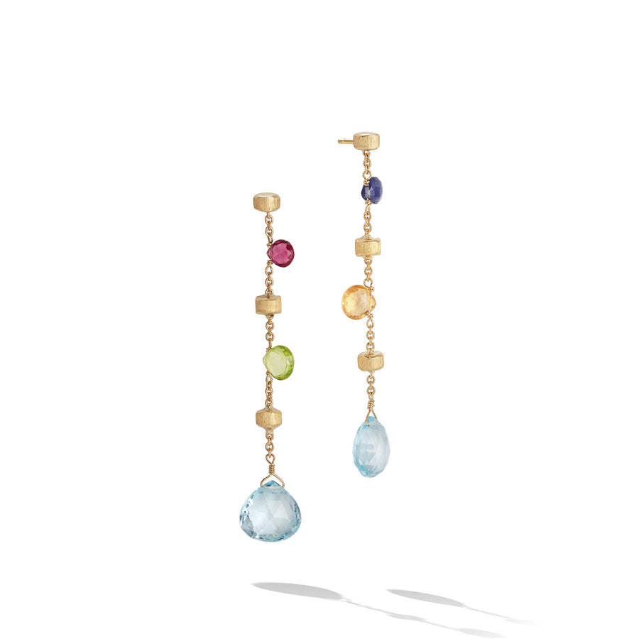 Multicoloured topaz earrings