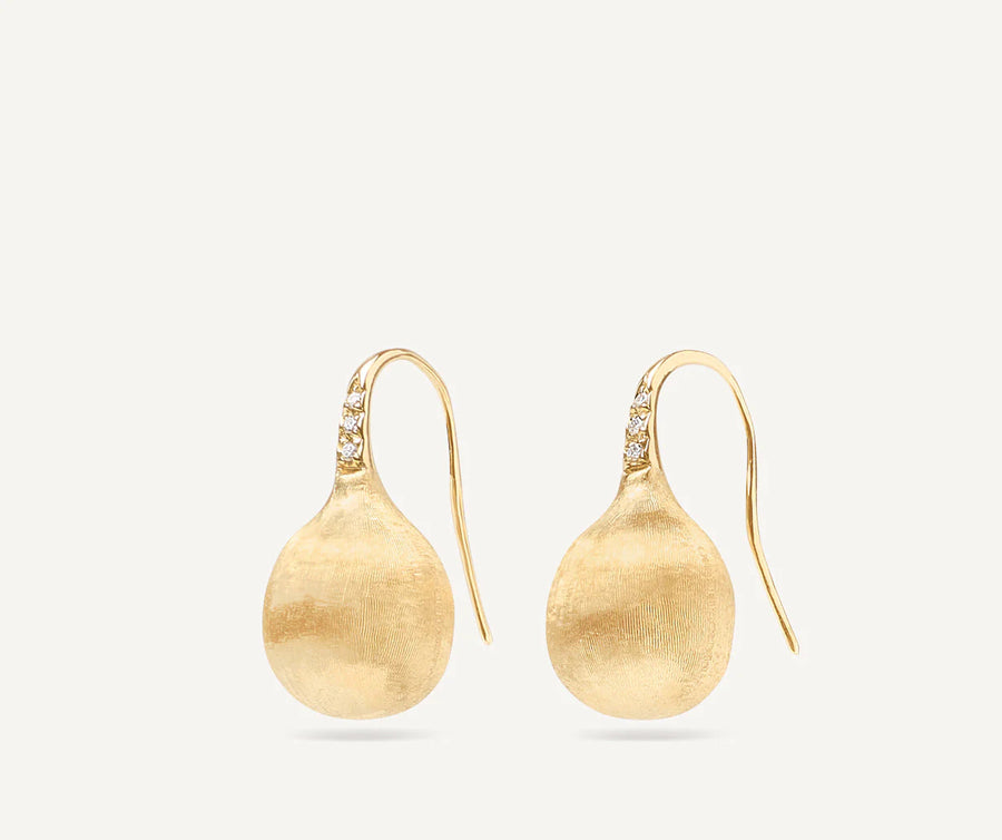 Africa 18k gold and diamond drop earrings