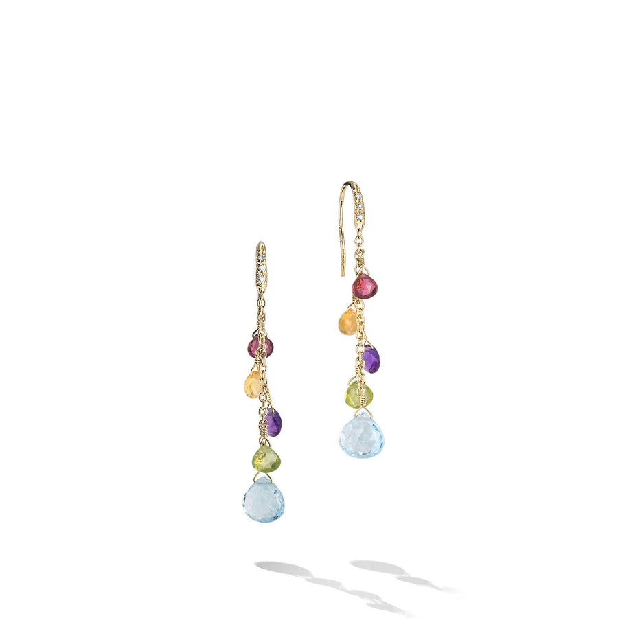Multicoloured diamond-studded earrings