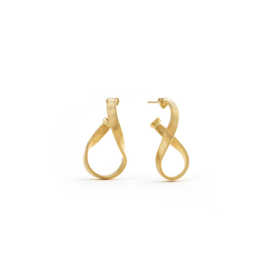 Marrakech yellow gold twisted irregular hoop earrings