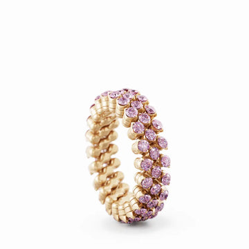 Serafino Consoli multisize ring in rose gold and pink sapphires