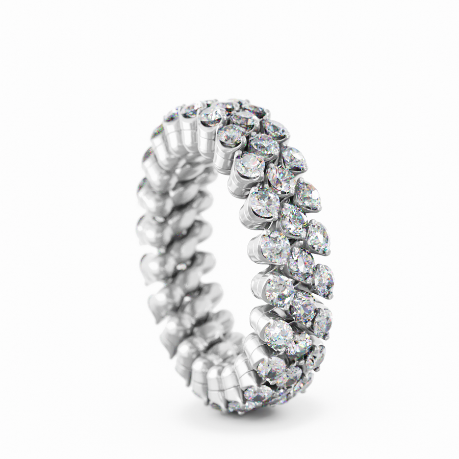 Serafino Consoli Multisize ring in white gold and diamonds