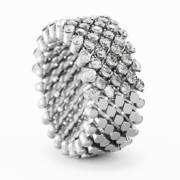 Serafino Consoli Multi size ring in white gold and diamonds